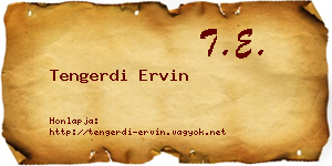 Tengerdi Ervin névjegykártya